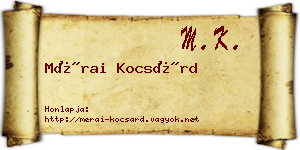 Mérai Kocsárd névjegykártya